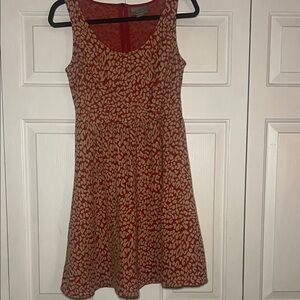 Anthropologie Maeve Red and Cream Mini Dress